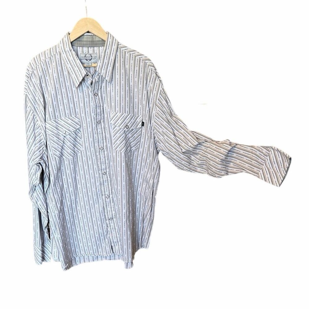 Cowboy up vintage men’s western pearl diamond snap front shirt XXL country rodeo